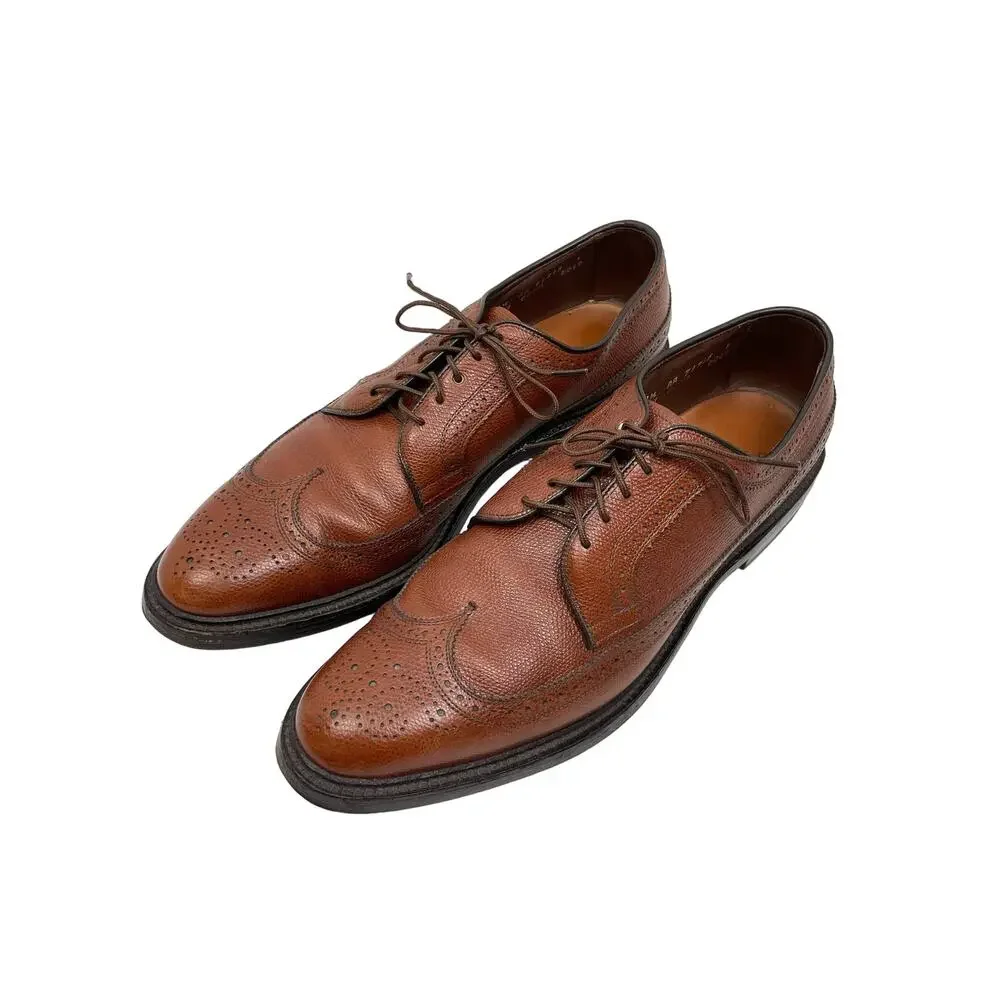 Allen Edmonds | AA Narrow MacNeil Brown Leather Long Wingtip Oxfords Dress Shoes